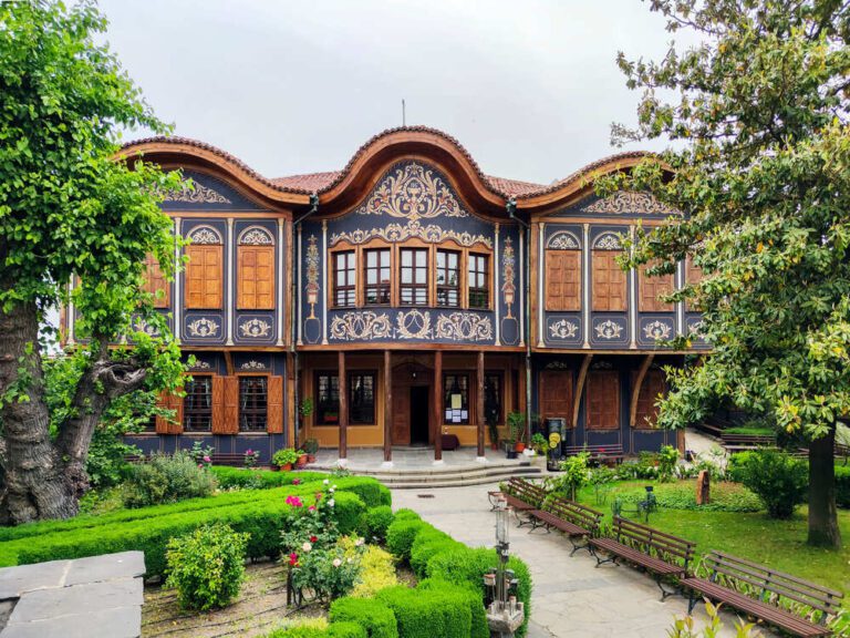 Historic merchant house in Plovdiv on cultural wine tour Bulgaria.