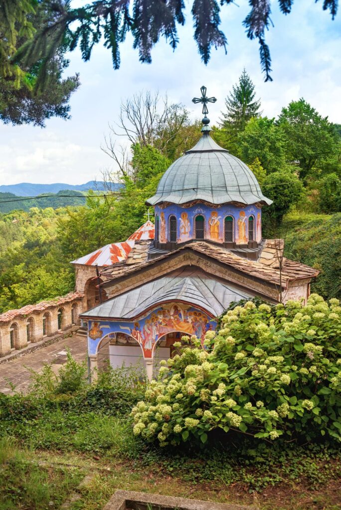 Panoramic view of Sokolski Monastery - a hidden destination at the heart of Bulgaria, near Gabrovo.