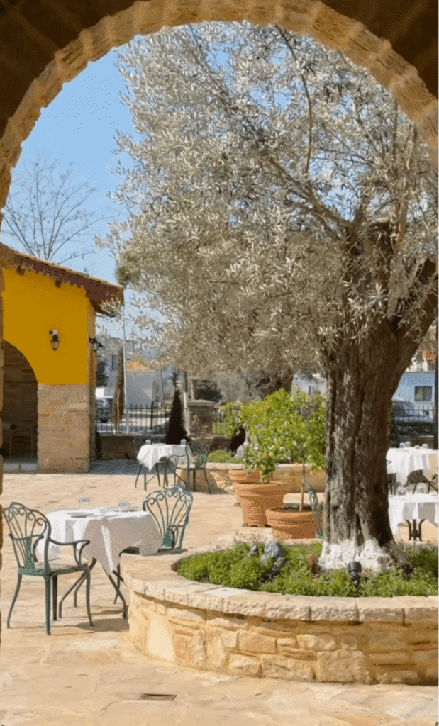 A beautiful photo of the inner yard of Blerina farm-to-table in northern Albania